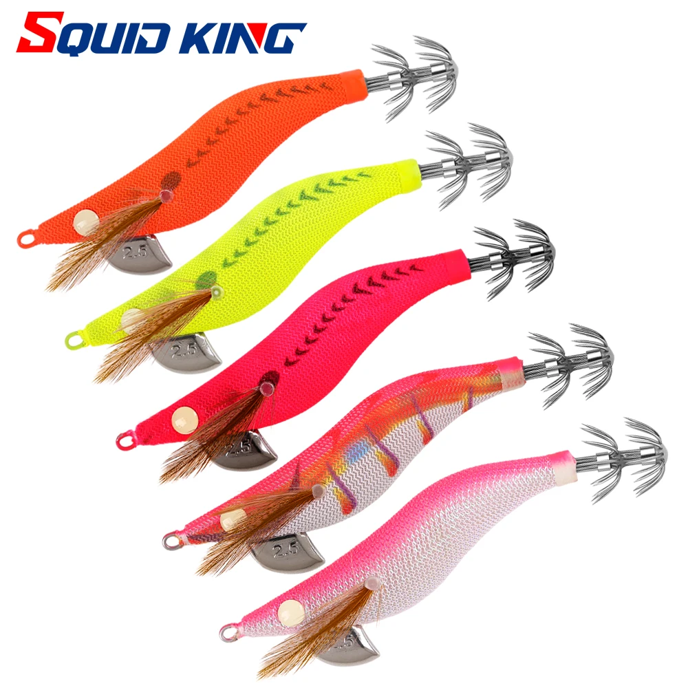 SQUID KIN Squid Bait  2.5# Artificial Jigging Lures Slow Sinking Strong Hooks Sea Fishing Octopus Cuttlefish Luminous EGI - imagen 3