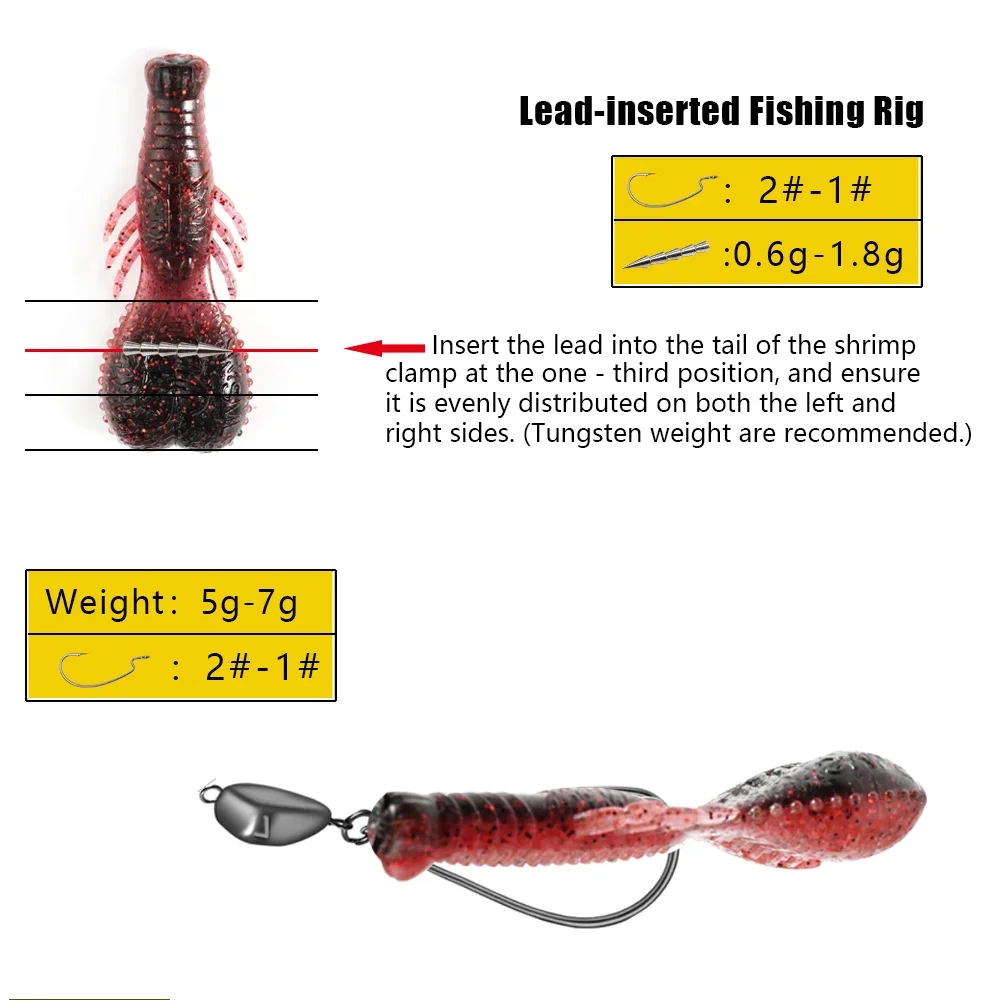 MUKUN-cebo de palo de 6,2 cm y 6,6g, señuelos de plástico blando y pesados, cebo Artificial de silicona para pesca de lubina - imagen 5