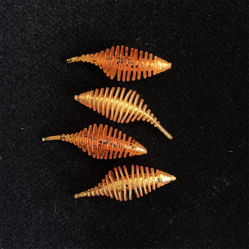 8 Uds Señuelos de Pesca blandos 50mm/1,5g 35mm/0,6g larva cebo suave colores dobles cebo suave de silicona Swimbaits pesca de lubina Takcle - imagen 5