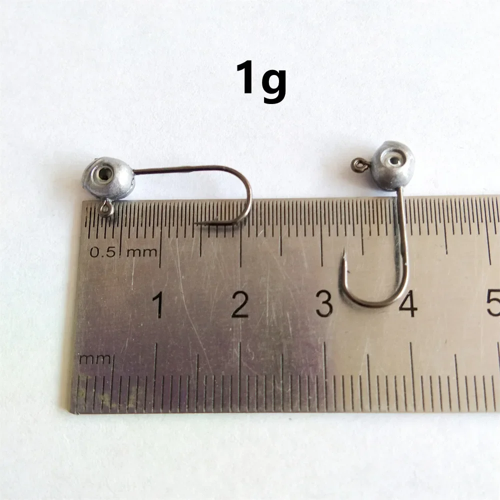 10 unids/lote 1g 1,8g 3,6g 3D ojo Jig Head anzuelos de pesca Jig Head Ice Bass carpa pesca Jig señuelo suave lubina - imagen 5