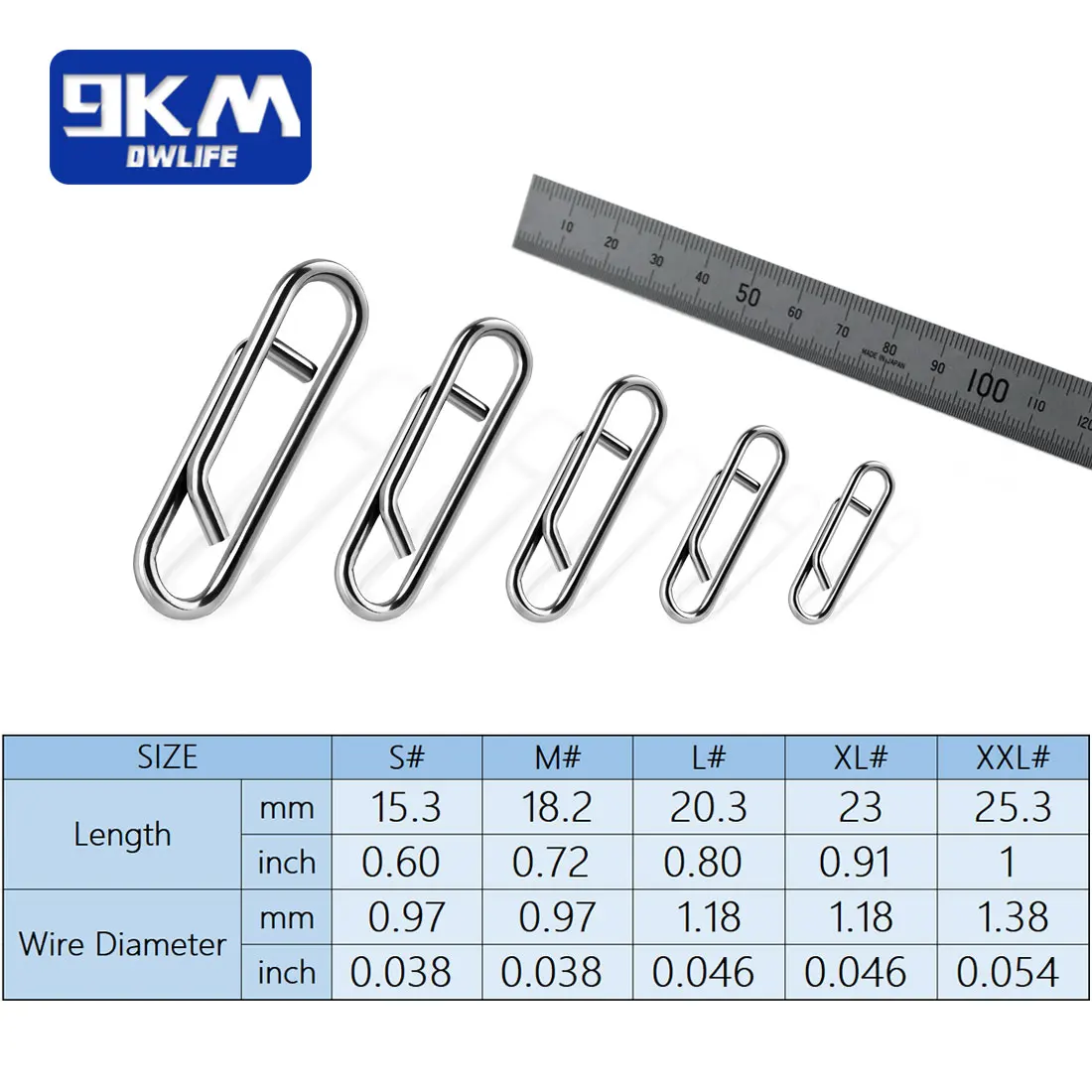 9KM 25 uds Clip de presión de pesca de acero inoxidable presión de pesca de agua salada velocidad rápida Snap giratorio conector de señuelo de pesca - imagen 2