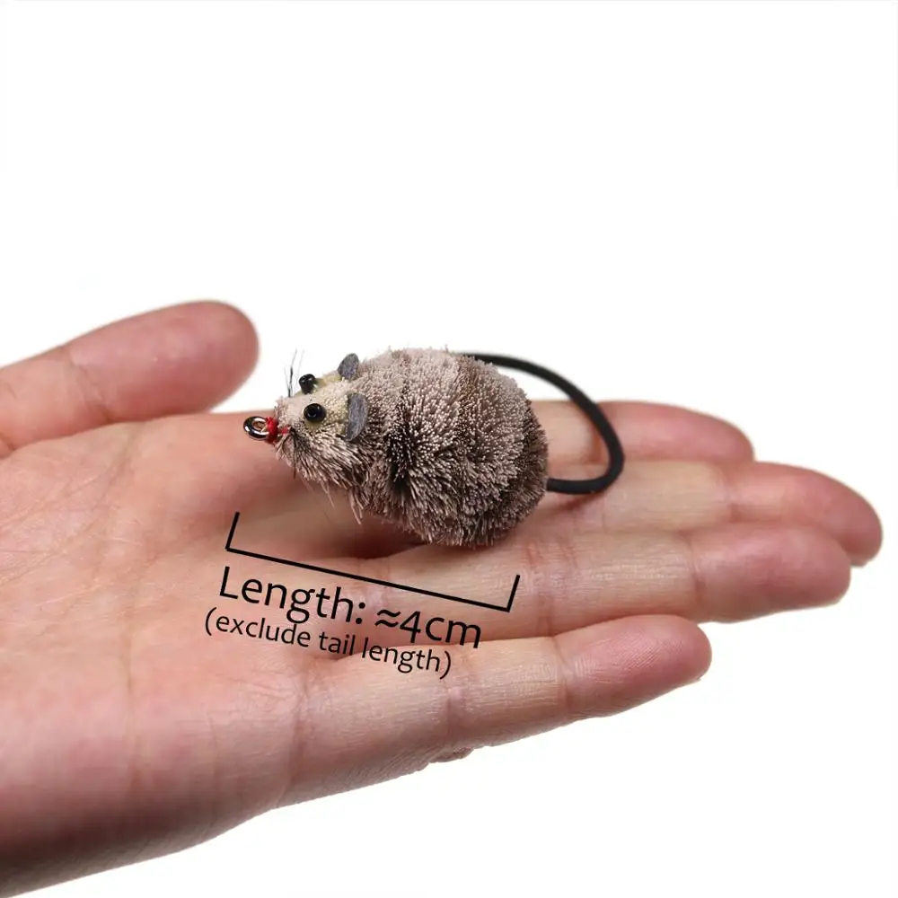 Wifreo pesca con mosca pelo de ciervo lubina insecto ratón rata mosca superficie flotante moscas de rana con gancho protector contra malas hierbas # 2 # 2/0 - imagen 5