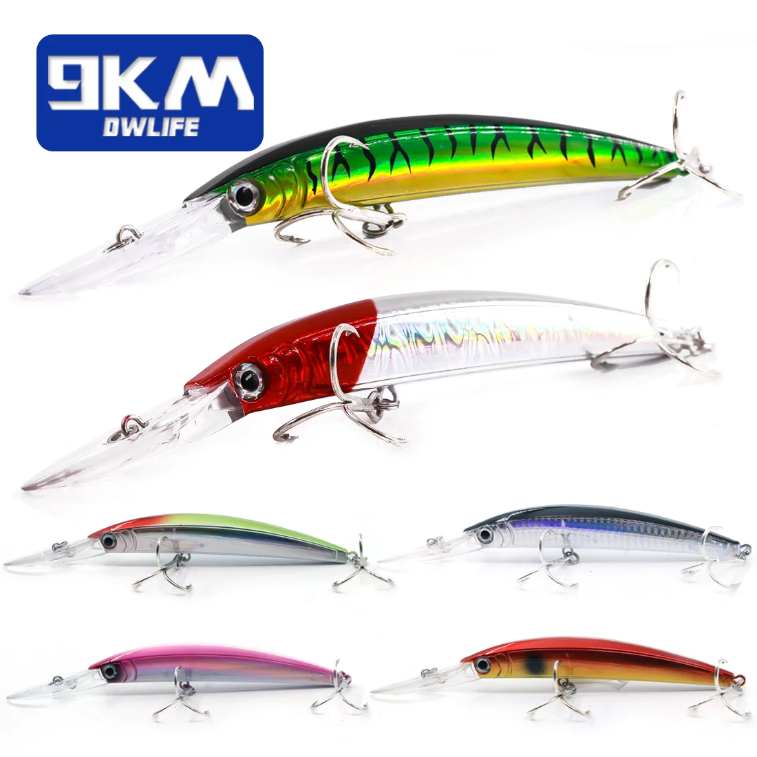 17cm Minnow Lure Saltwater Deep Diving 27g Jerkbait Hard Bait Fishing Sinking Lures for Freshwater Trout Catfish Musky Bluefish