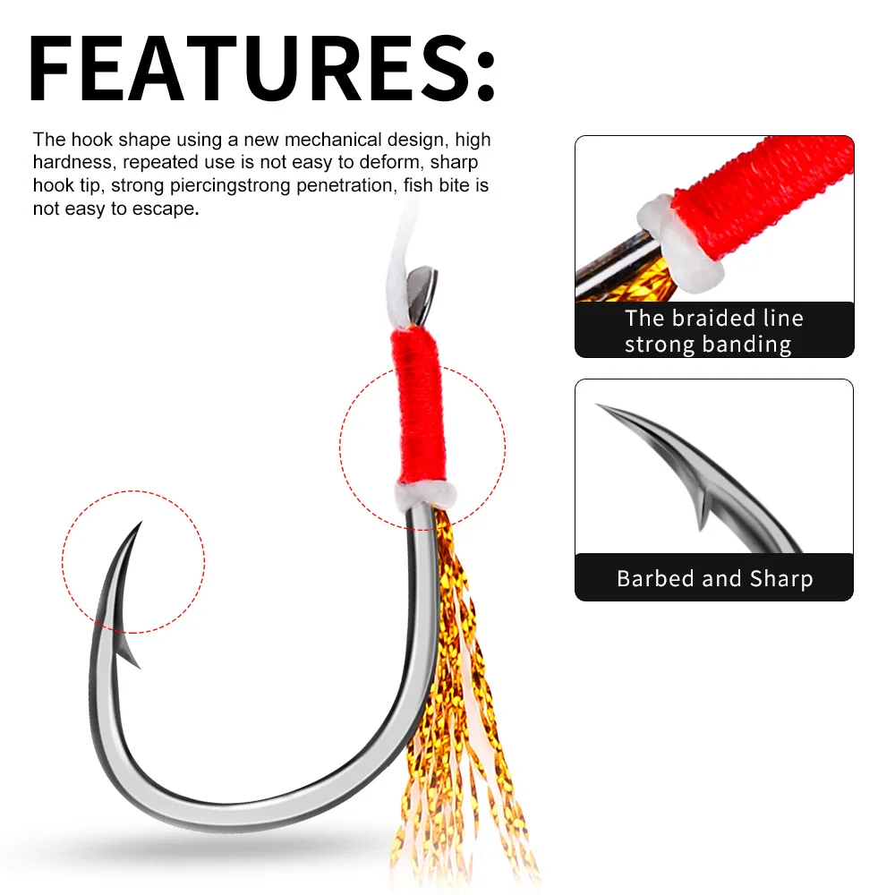 PROBEROS 20 piezas anzuelos de pesca de acero rico en carbono, plantilla forjada de alta resistencia, tratamiento térmico, resistente a la corrosión - imagen 3