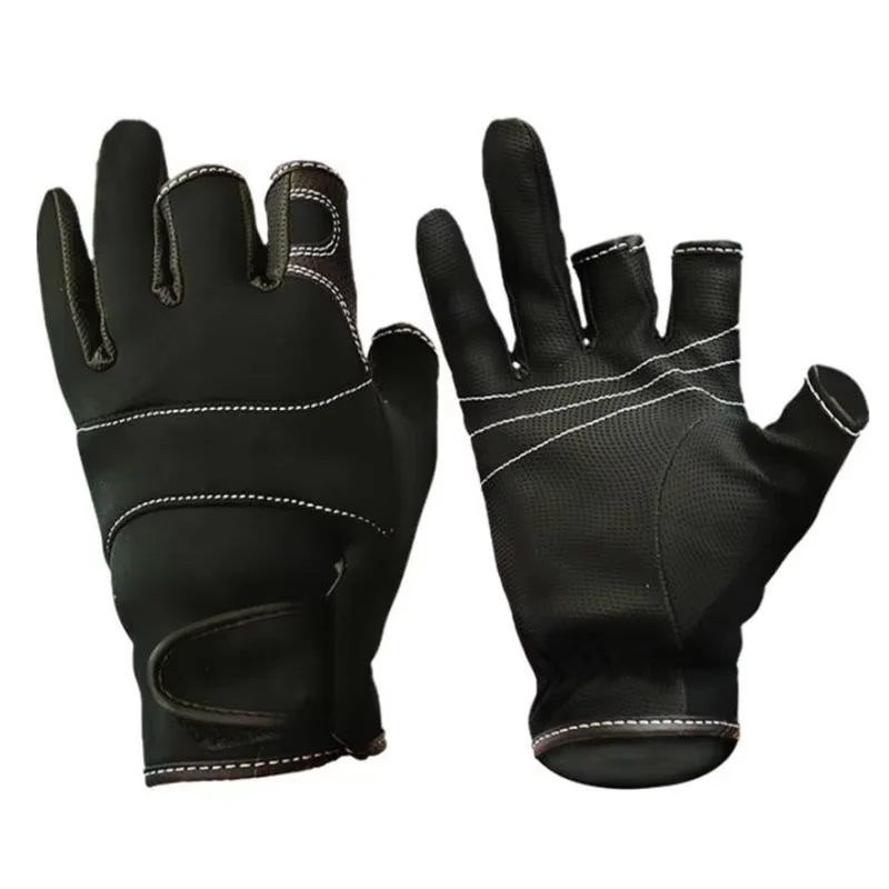 Guantes de pesca sin dedos anti corte para mar y agua salada