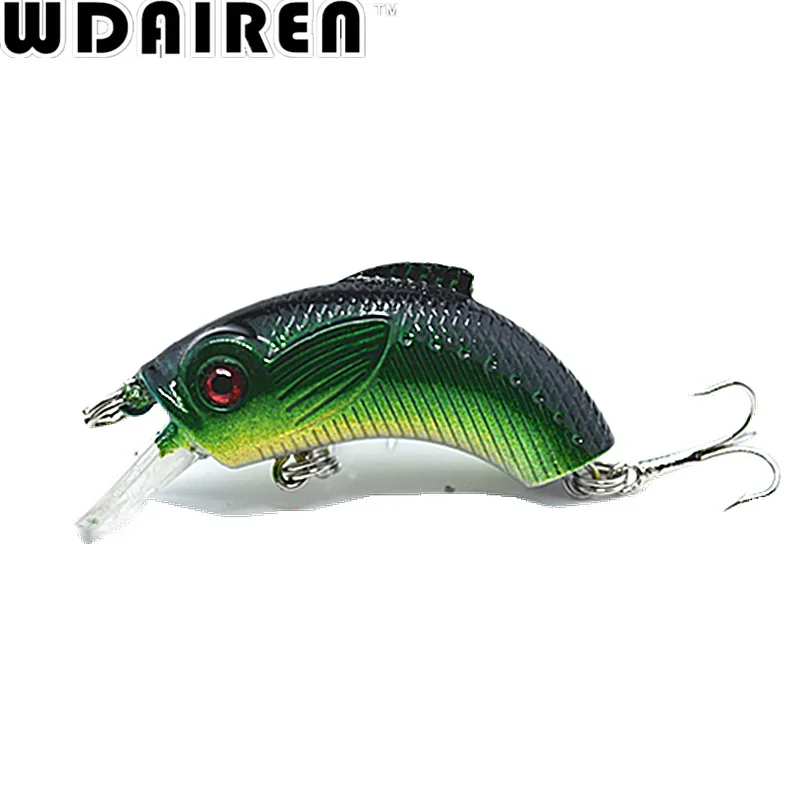 Señuelo de pesca Wobbler duro Crankbait, 70mm, 6,5g, flotante, ojos de pez 3D, cebo Artificial con buenos anzuelos, 1 ud. - imagen 3