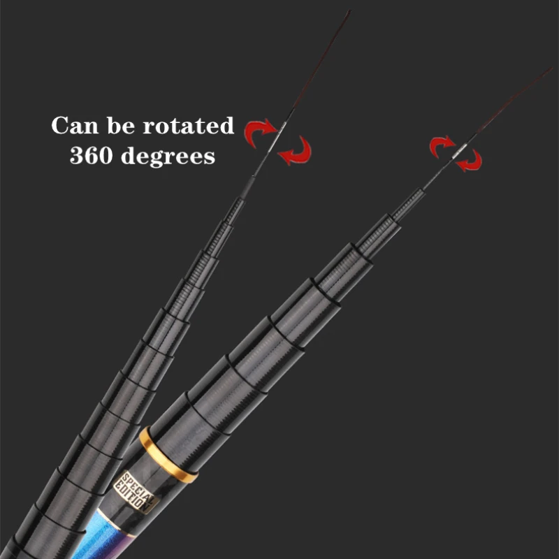 Caña De pescar ultraligera De carbono 19/28, caña De pescar superdura, 8M, 10M, 13M, 16M, sección larga - imagen 3