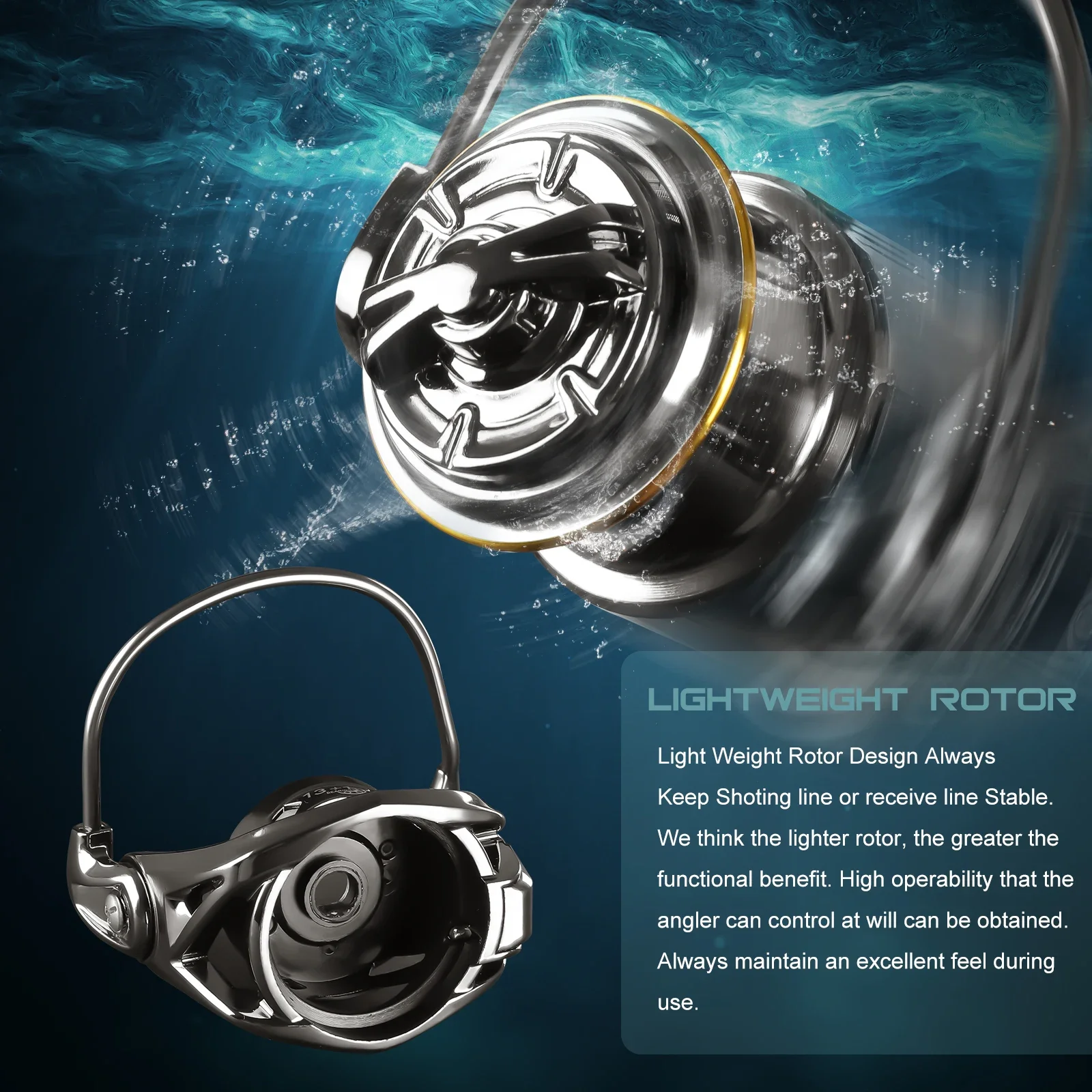 Carrete de pesca de lubina Mavllos BLAST, relación 5,2: 1, fuerza de freno, carrete poco profundo de 12kg, carrete giratorio de cebo de lubina de agua dulce con doble mango - imagen 3