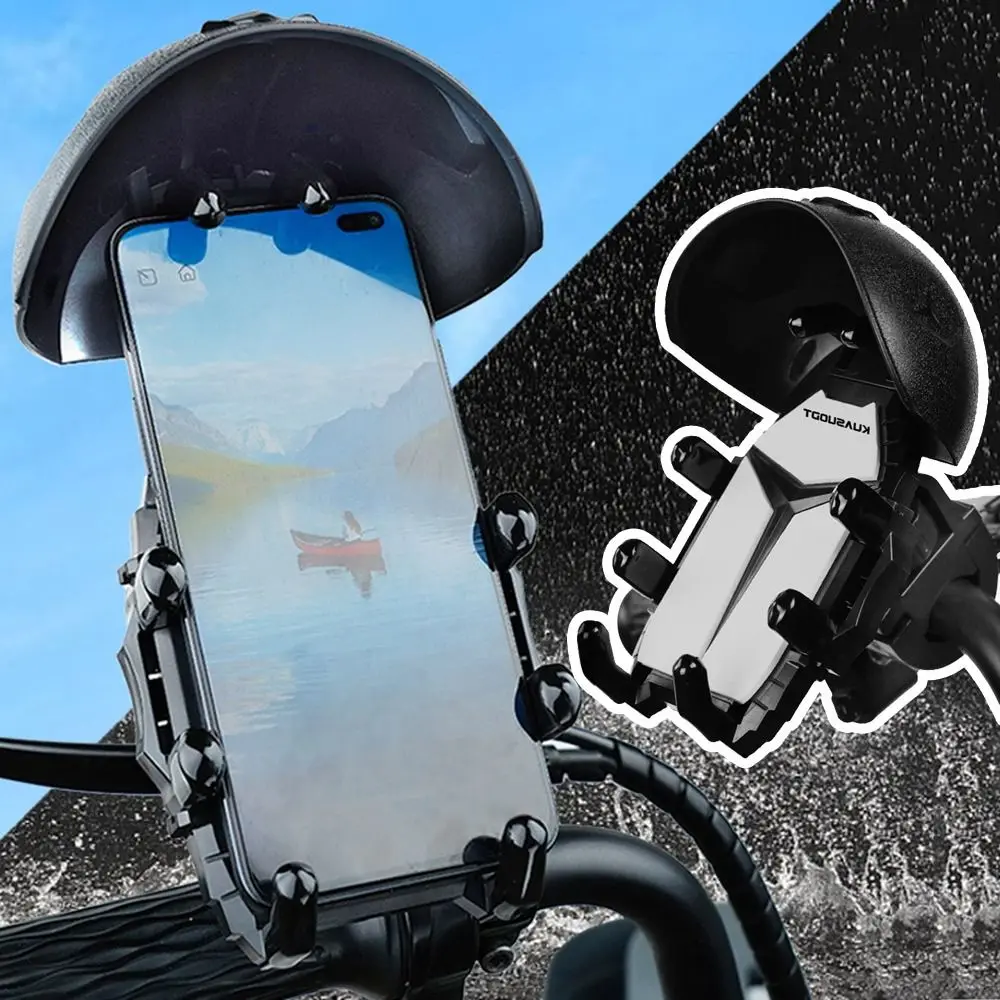Soporte para teléfono móvil de motocicleta, casco pequeño, giratorio, impermeable, sombrilla, soporte para teléfono móvil de bicicleta a prueba de golpes - imagen 2