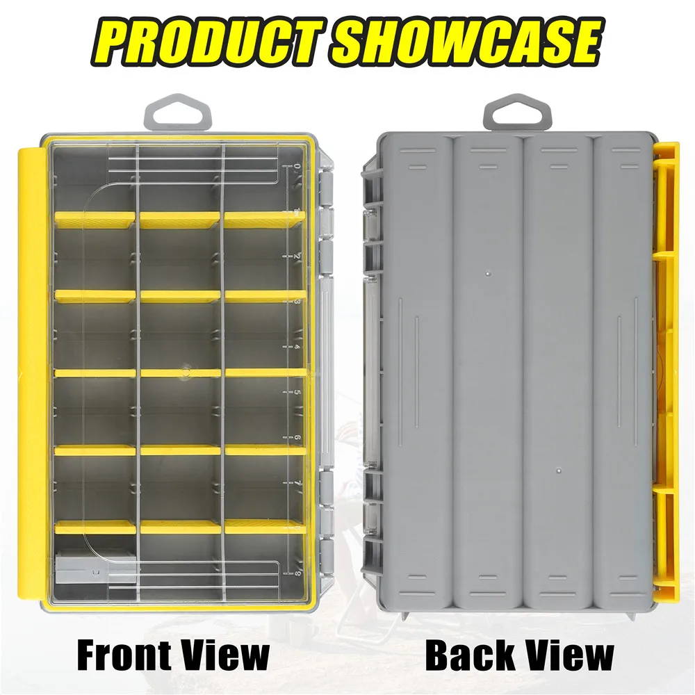 Caja organizadora de aparejos de pesca, caja de accesorios de pesca de carpa impermeable con divisores extraíbles, caja de almacenamiento de aparejos terminales para señuelos - imagen 4