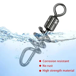 Goture 50 unids/lote conector de broches giratorios de pesca tornillo de corcho de acero inoxidable antienredos conexión rápida gran oferta equipo de señuelo