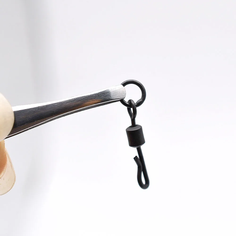 MNFT 25 uds cambio rápido giratorios Clip flexible gancho en forma de Q aparejo de pesca enlace rodante - imagen 5