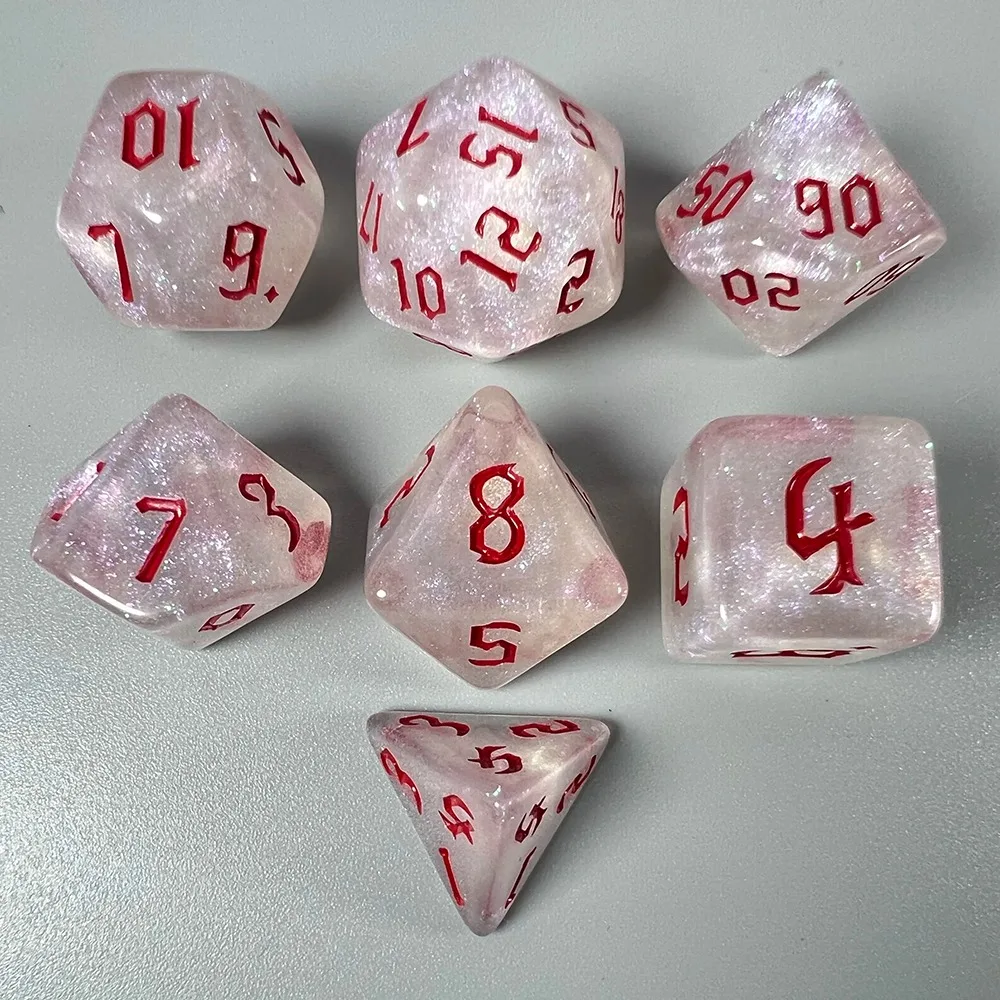 Dados acrílicos poliédricos D4 D6 D8 D10 D12 D20 para juegos de rol - imagen 2