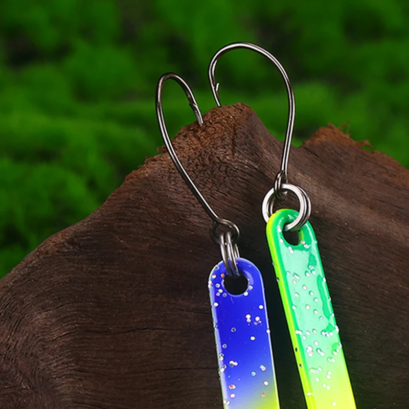 WEIHE-cuchara de pesca Artificial de Metal de cobre con un solo gancho, forma colorida, 6 colores, 2,5G, 3G, 4G - imagen 4