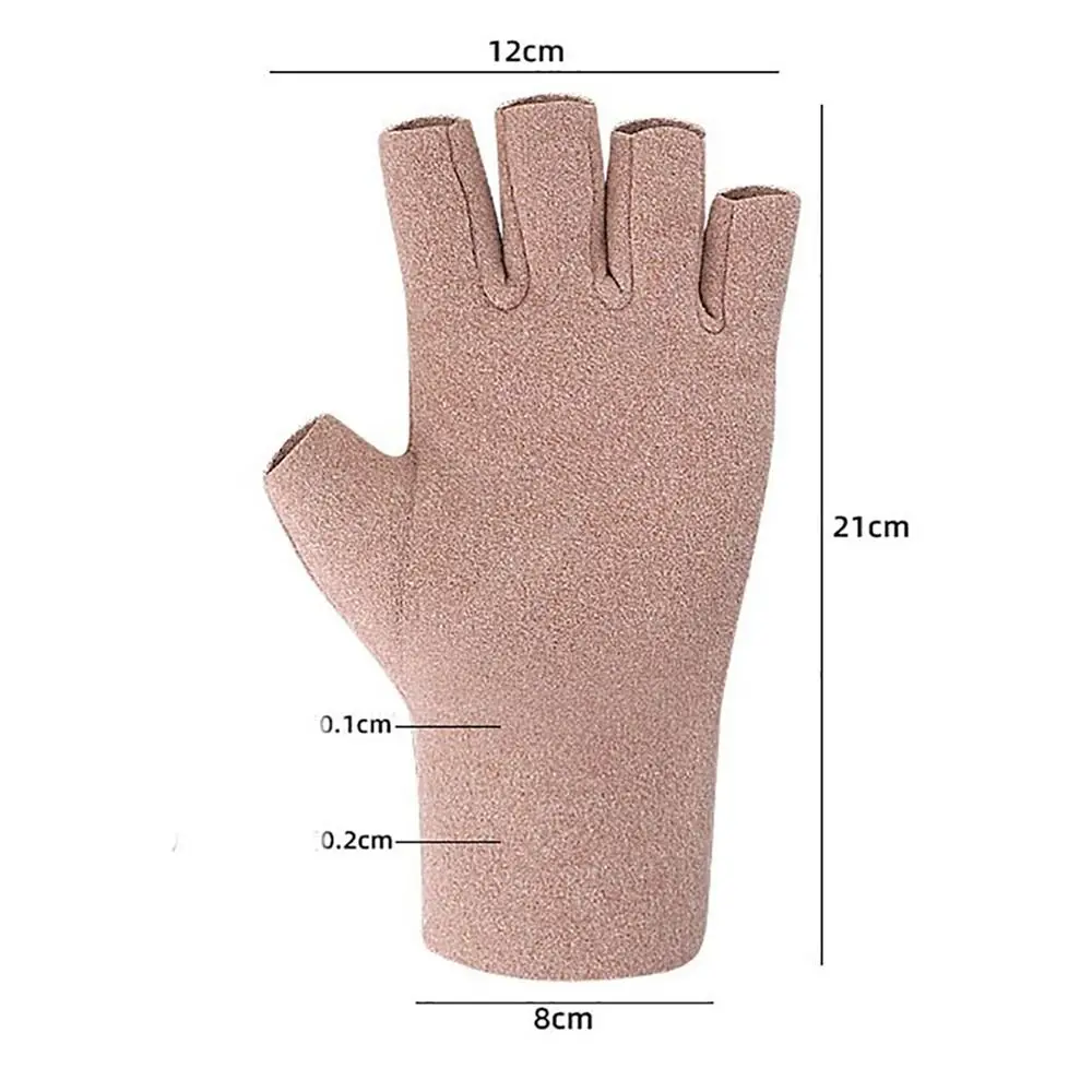 Guantes de invierno a prueba de viento para mujer, manoplas de conducción lisas a prueba de frío, guantes de medio dedo de moda - imagen 5