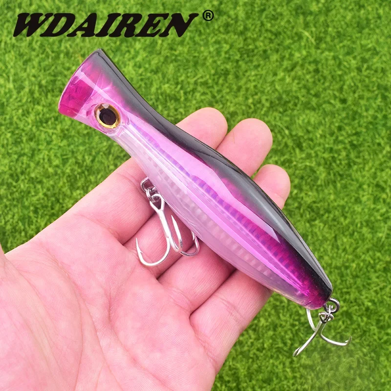 Señuelo Popper grande para pesca en el mar, 12cm, 42g, Wobblers de curricán, aparejos láser, cebo Artificial de plástico, lubina, atún, Lucio, 1 ud. - imagen 3