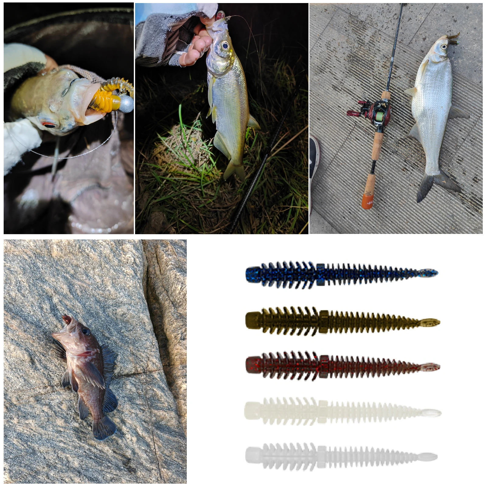 FREE FISHER Señuelos blandos con larvas y colas tipo nimbait - imagen 5