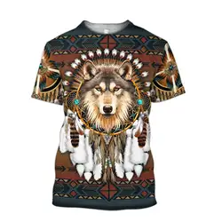 PLstar Cosmos-Camiseta con estampado 3D de lobo nativo para hombre, camisa de moda, estilo de verano, informal, Unisex, TX285