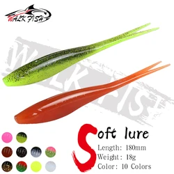 WALK FISH 3Pcs 180mm 18g Soft Bait Fishing Lure V-shape Split Tail Swimbait Worm Freshwater Fishing Sea fishing Artificial Bait