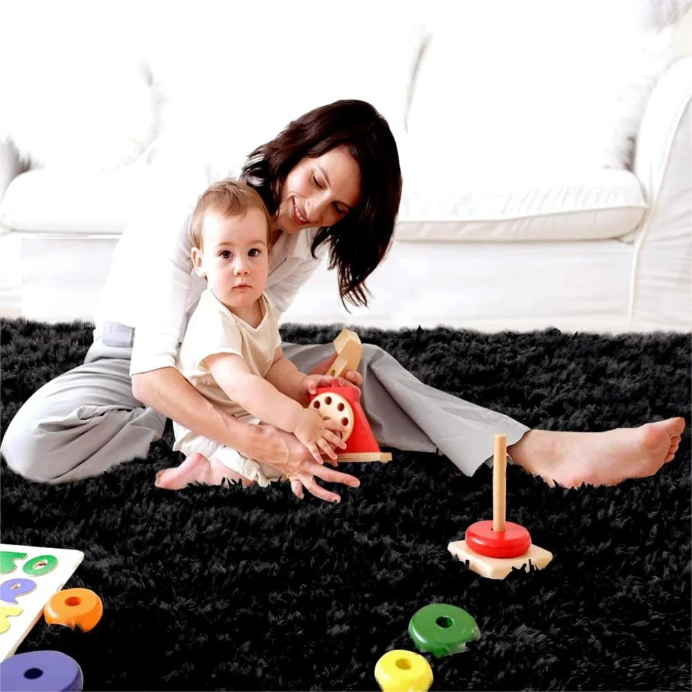 Alfombras de 50/160/230CM, alfombra de felpa súper suave y esponjosa, Color degradado, peluda, grande, peluda, alfombra para el suelo para sala de estar y dormitorio - imagen 5