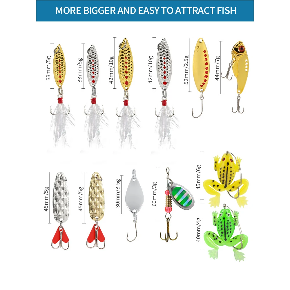 JSFUN 24 Uds. Juego de aparejos de pesca calendario de Adviento calendario de cuenta atrás de Navidad caja de Señuelos de Pesca regalos de Navidad para amantes de la pesca - imagen 4