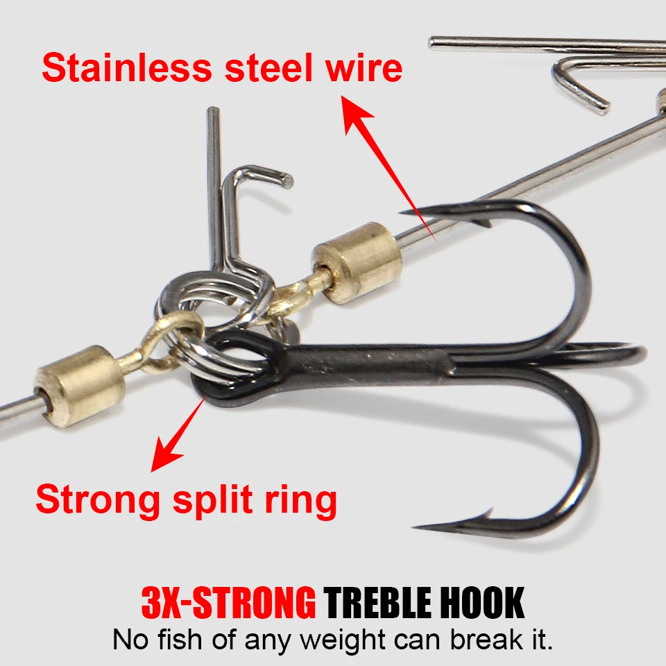 Spinpoler Pike Stinger Rigs diseñado para aparejos de Señuelos de Pesca blandos Swimbait con plomo 5g 7g 10g 15g 20g Pike Zander Perch - imagen 5