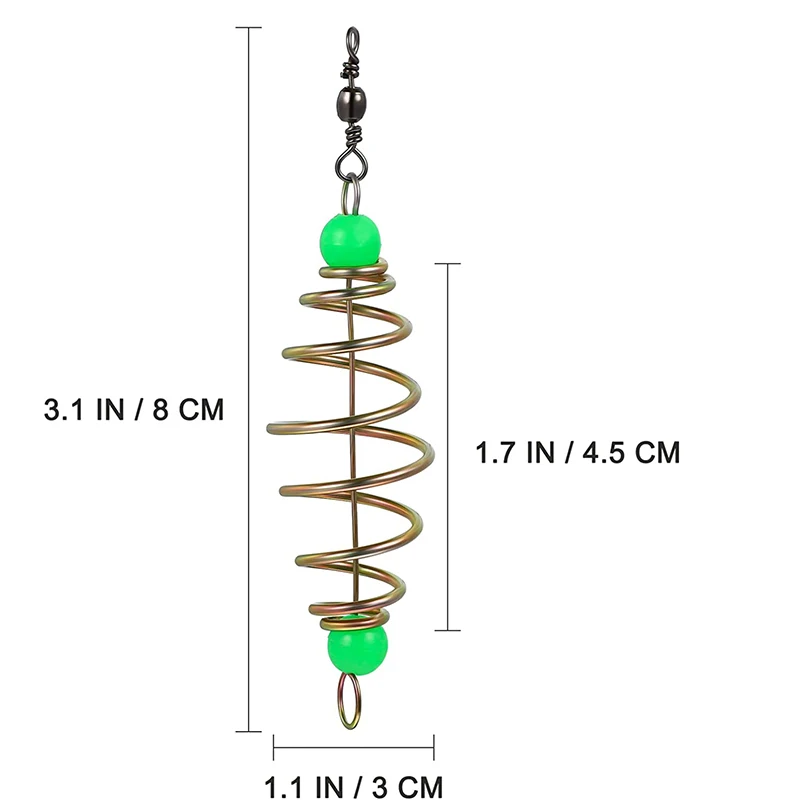 Alimentador luminoso de pesca de carpa, lanzador de cebo de pez gato, soporte de resorte de Metal en forma de oliva, método en línea, aparejos, jaula, cesta, 10 piezas - imagen 4