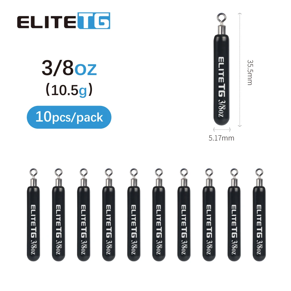 Elite TG 10 Uds. Plomo de tiro de gota flaco de tungsteno, cilindro 1,8-28g Jika/pantes de aparejo gratis, anzuelos de señuelo de salmón tipo Crappie de lubina de aguas profundas - imagen 5