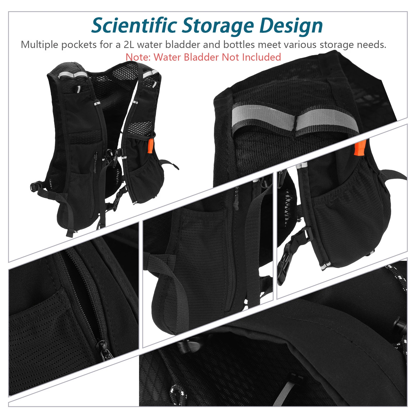 Chaleco de hidratación para correr, chalecos ponderados para correr, mochila multifuncional ligera para exteriores, chaleco de agua corriente, paquete de escalada - imagen 3