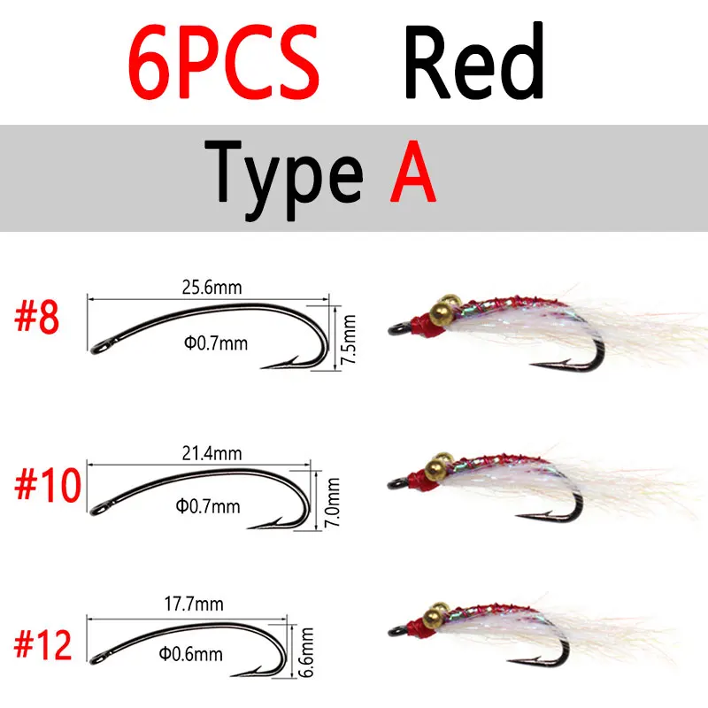 6PCS Red A