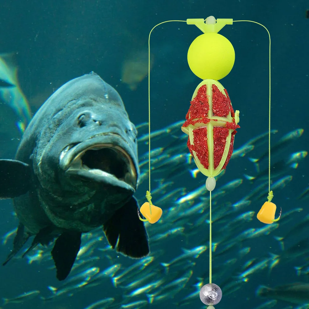 Juego de sedal de pesca de fondo inverso, grupo de pesca de carpa europea, anzuelo de explosión, anzuelo de púas de acero rico en carbono, juego de pesca con múltiples anzuelos - imagen 3