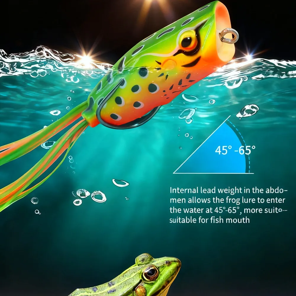 Señuelo rana topwater realista – Cebo vinilo flotante para black bass - imagen 3