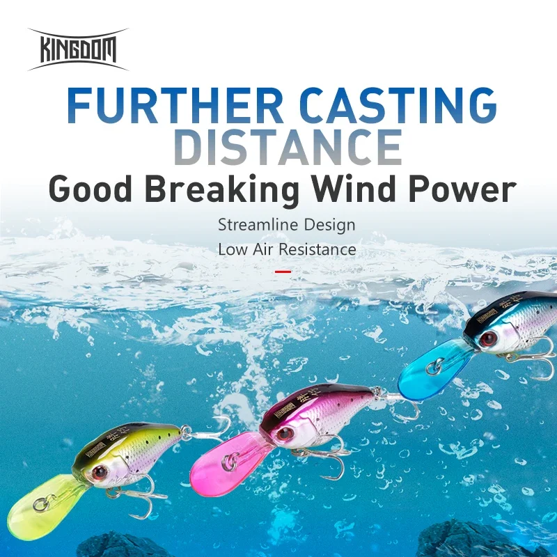 Kingdom-Señuelos de pesca de hundimiento lento, 5g, 50mm, Minnow, Crankbaits, columpio, manivelas pequeñas, cebos duros artificiales, Wobblers de pesca de trucha - imagen 5