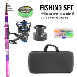 Kit Caña Carbono y Carrete Spinning para Pesca