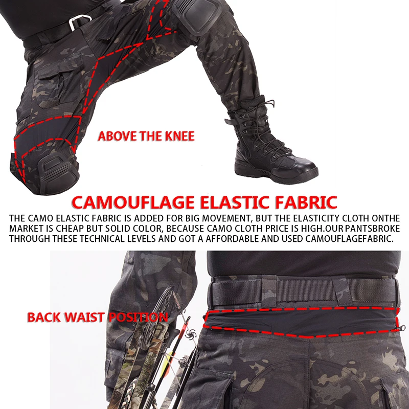 Pantalones tácticos con múltiples bolsillos elásticos para hombre, pantalón táctico militar urbano para ir de viaje, delgado, para senderismo, pesca, Cargo, novedad - imagen 5