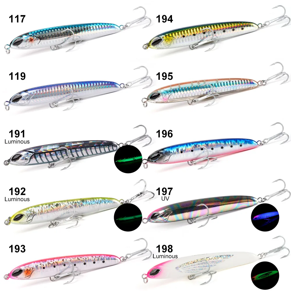 NOEBY-señuelo de pesca con lápiz de hundimiento pesado, 115mm, 64g, 130mm, 81g, cebos duros artificiales para lubina, atún, Stickbait - imagen 3