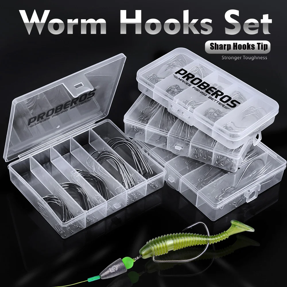 PROBEROS 100 piezas 1/0 # -5/0 #   Anzuelo de pesca con púas de acero rico en carbono, antioxidante, para todas las estaciones, venta al por mayor - imagen 3