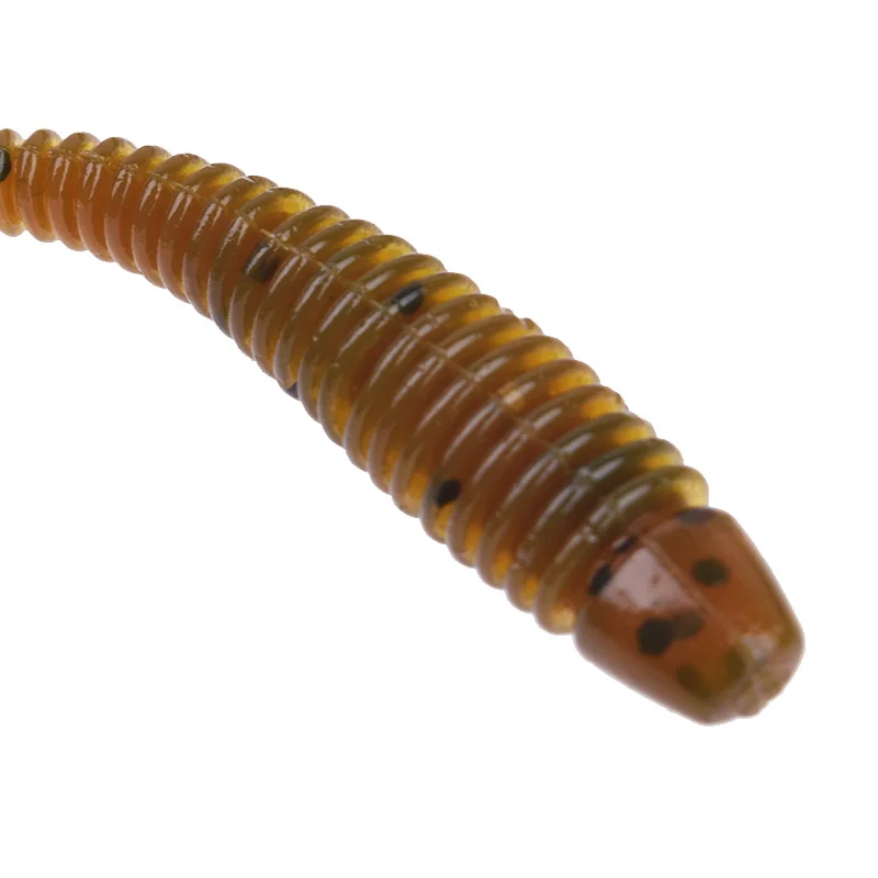 Lote de 50 unidades de señuelos de pesca giratorios de silicona, cebo Artificial de gusano suave de 5cm y 0,8g, aparejos Swimbait para lubina de agua dulce y salada