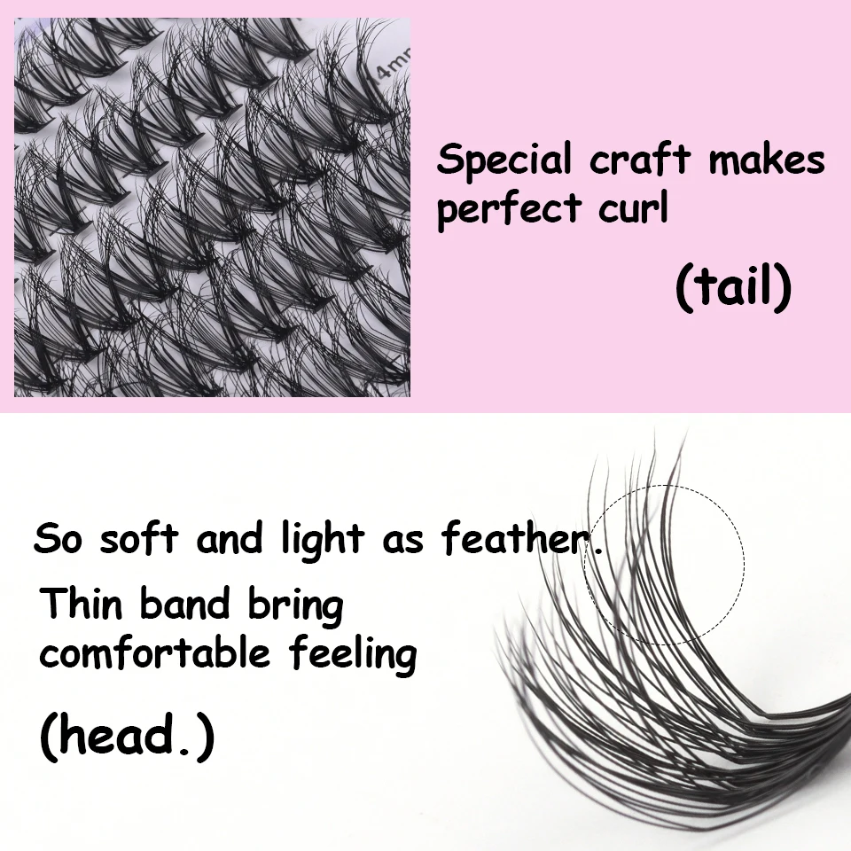 Kit de 36 pestañas en racimos, pestañas individuales esponjosas, bandeja mixta de volumen, pestañas postizas de visón, maquillaje de extensión de pestañas - imagen 4