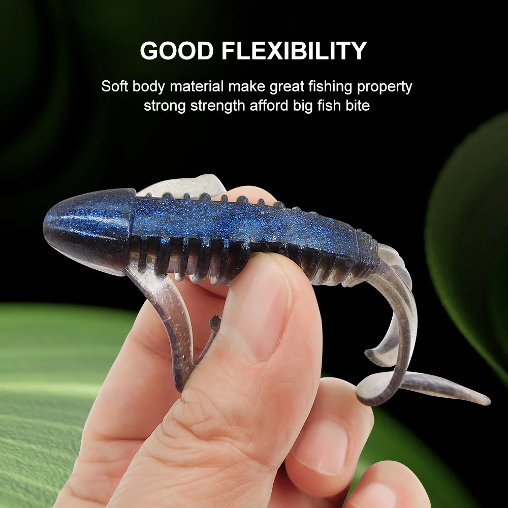 ESFISHING NUEVO señuelo de oruga golondrina insecto 95 mm 8 piezas cebo de pesca gusano de plástico suave para lubina - imagen 3