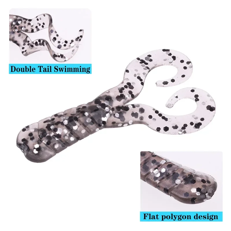 20 Uds. Señuelo blando de gusano de silicona Jig Wobblers 4cm 0,7g atractivo olor a Camarón sal cebos artificiales aparejos de pesca Lucio carpa - imagen 4