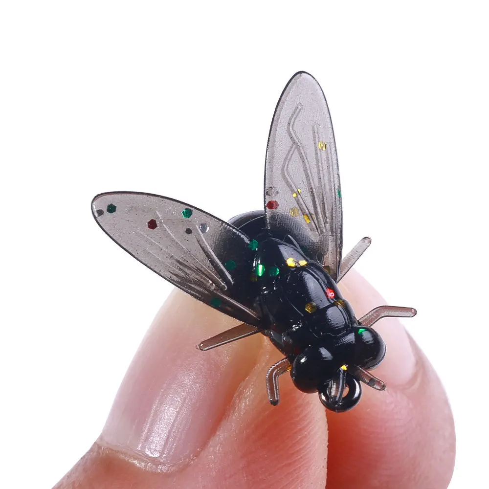 15PCS PVC Fly Fishing Flies Soft Rubber Fly Fishing Lures Lifelike Flies Insects Lures Barbed Hooks Fishing Accessories - imagen 5