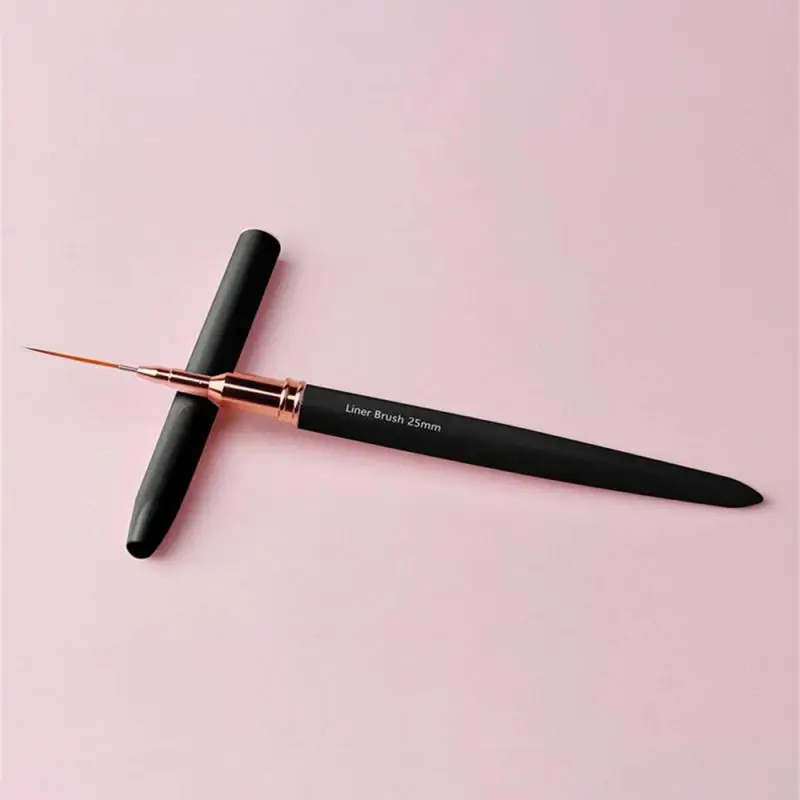 Pincel de Arte de uñas, herramientas de manicura, líneas, rayas, pintura de flores, dibujo, delineador fino, negro, 3D, accesorios para uñas - imagen 5