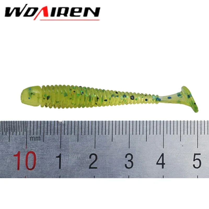 100 unids/lote señuelo de pesca 4,7 cm 0,7g cebo suave de gusano cebos Wobblers de silicona Artificial cebo de mar para accesorios de carpa Lucio - imagen 5