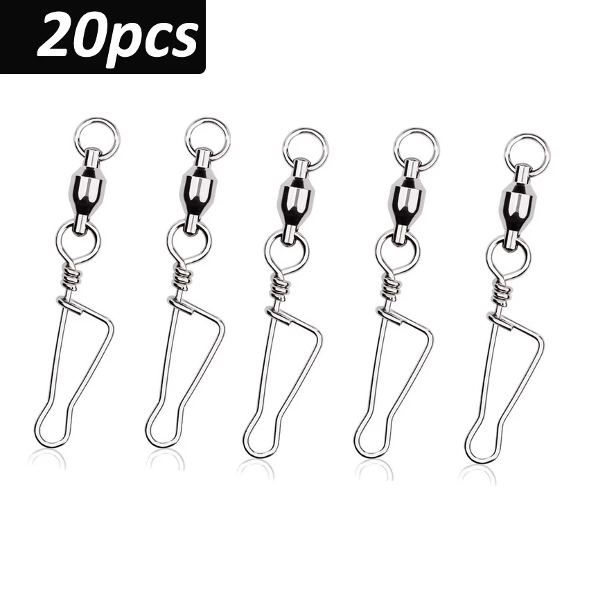 20 unids/bolsa conector giratorio de pesca con forma de T Snap 0 #   - 8 #   Para anzuelo señuelo aparejos accesorios de pesca de carpa - imagen 3