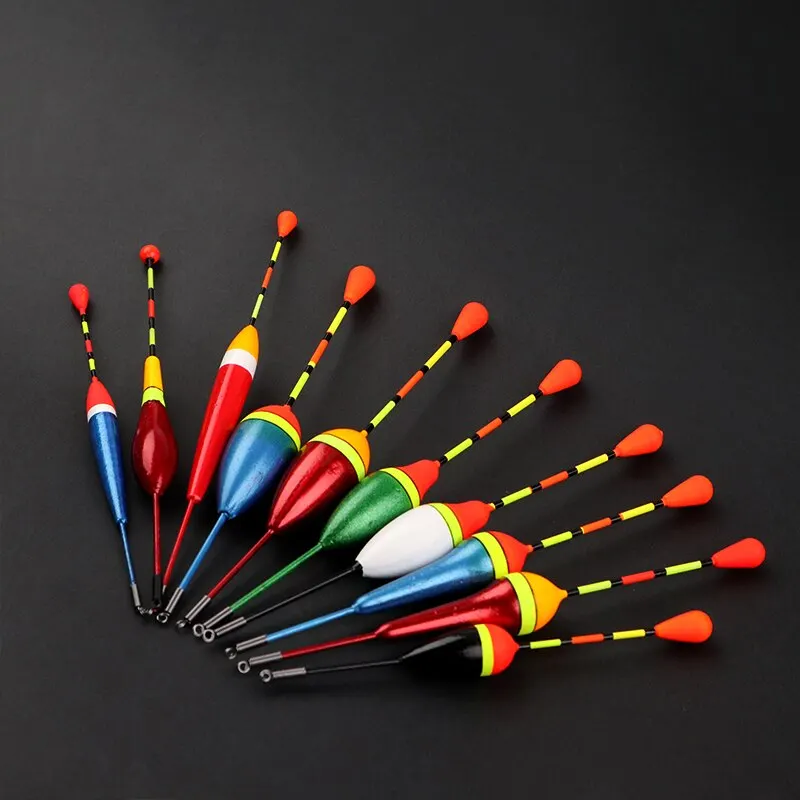 Juego de 10 Uds de flotadores de pesca, boya Bobber, flotadores de palo de luz para pesca, boya flotante de colores de tamaño mixto para accesorios de pesca - imagen 3