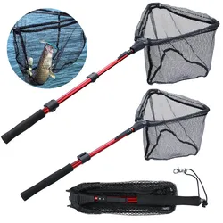 Sougayilang herramienta de pesca red aparejos de pesca 70cm 95cm 115cm red de pesca plegable retráctil portátil para pesca de lubina carpa trucha