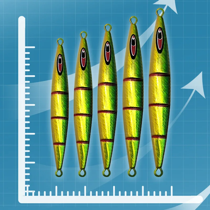 Como Señuelos de Pesca de plantilla de Metal lento 40g60g80g100g120g150g agua salada hundimiento caída dura Leurre cebo Jigging aparejos de pesca pescador - imagen 4