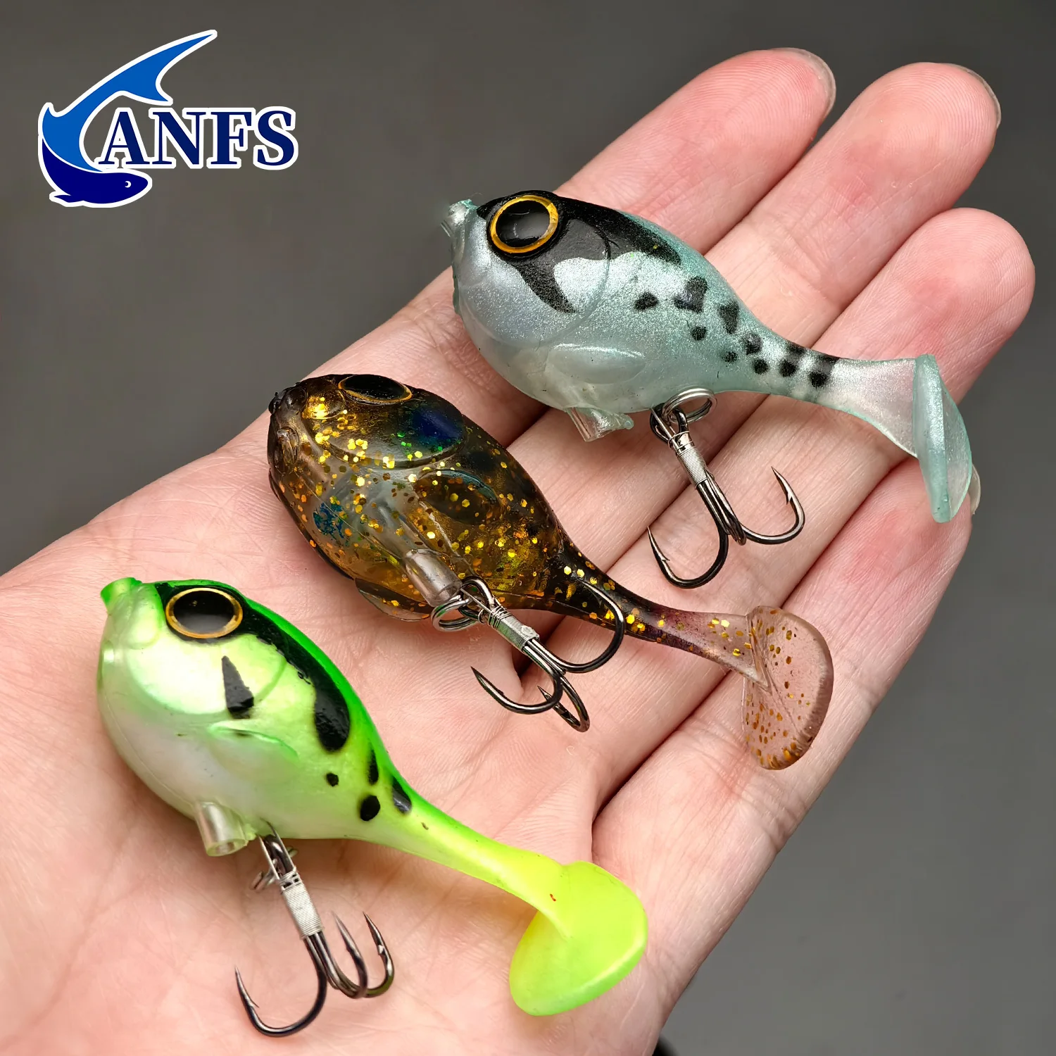 Kit de Señuelos de Pesca blandos, cebo Artificial que se hunde para pesca en agua dulce y salada, 3 uds. - imagen 5