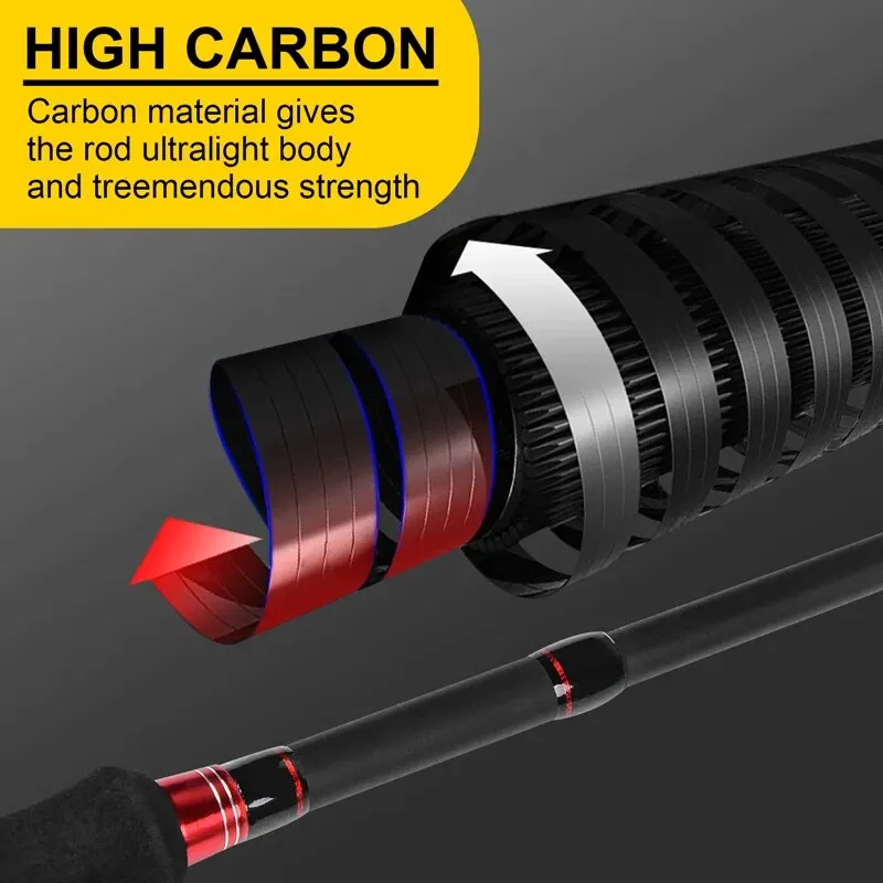 Barra de pesca telescópica ultraligera de fibra de carbono portátil larga para pesca de agua dulce y agua salada - imagen 4